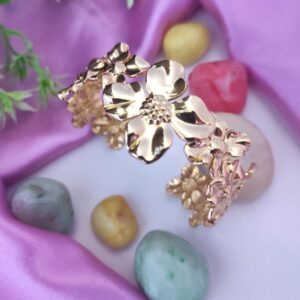 Casca's 18k Gold Plated Floral Handcuff