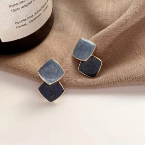 Casca's Statement Enamelled Earrings - Black