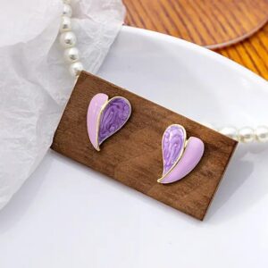 Casca's Heart Resin Earrings - Purple