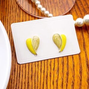 Casca's Heart Resin Earrings - Yellow