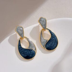 Casca's Blue & Grey - Two tone Resin Earrings