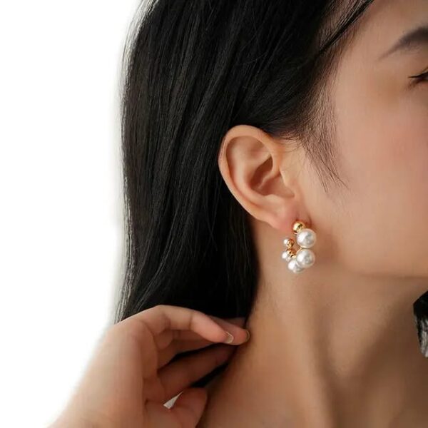 Casca's Semi Round Pearl Hoops - Image 3