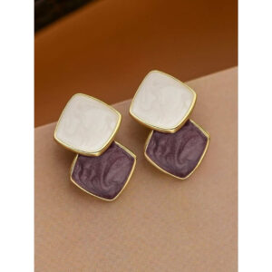 Casca's Statement Enamelled Earrings - Mauve