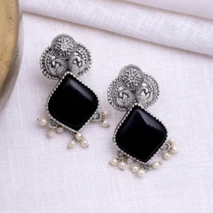 Casca's Meenal Stud Earrings - Black