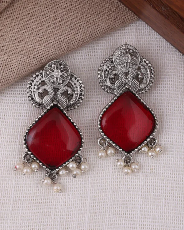 Casca's Meenal Stud Earrings - Rust