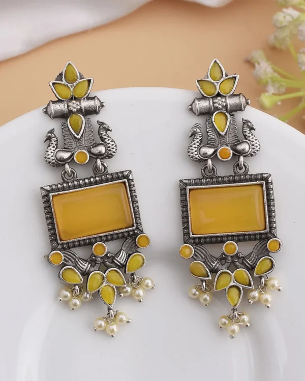 Casca's Adhira Dangler Earrings - Yellow