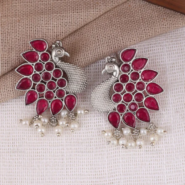 Maurya Peacock Stud Earrings1